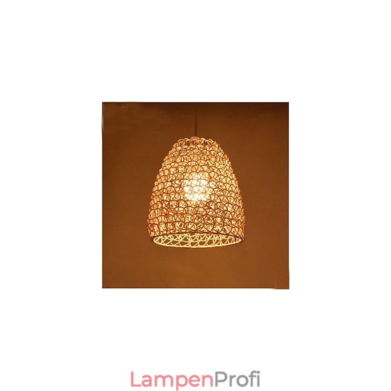 Runder Retro-Gartenlampenschirm aus Rattan