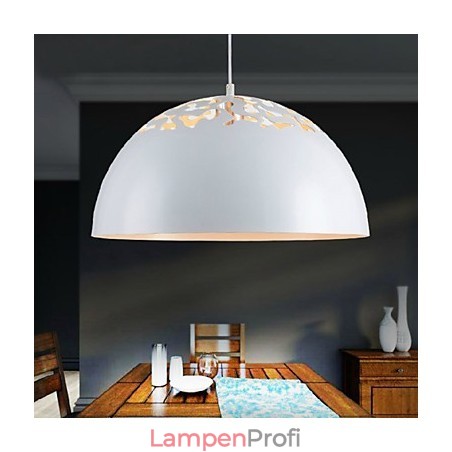 Minimalistische Pendelleuchte im Vintage-Stil mit 1 Licht und geschnitztem Schirm