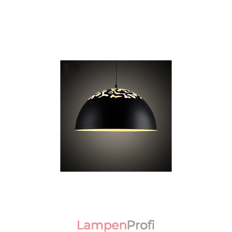 Minimalistische Pendelleuchte im Vintage-Stil mit 1 Licht und geschnitztem Schirm