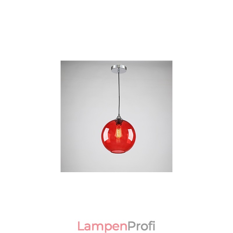 Moderne Glas-Pendelleuchte im runden roten Blasen-Design