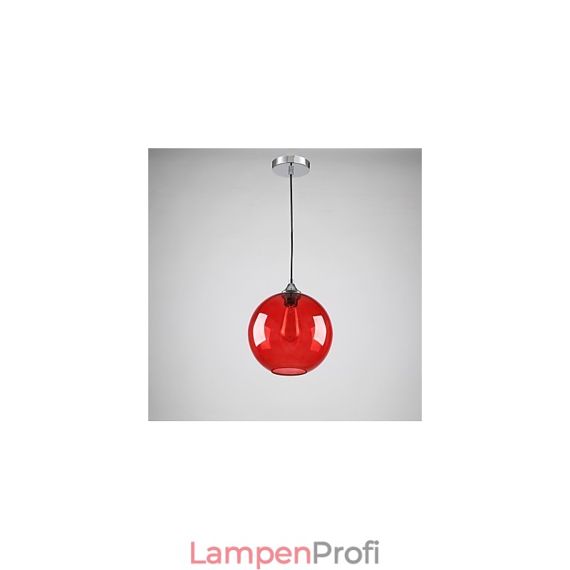 Moderne Glas-Pendelleuchte im runden roten Blasen-Design