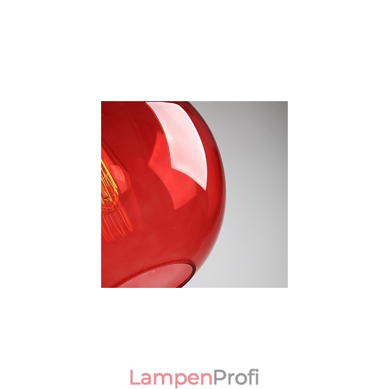 Moderne Glas-Pendelleuchte im runden roten Blasen-Design