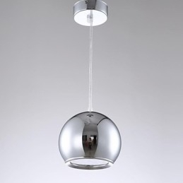 Moderne zeitgenössische Globus-Pendelleuchte aus galvanisiertem Metall