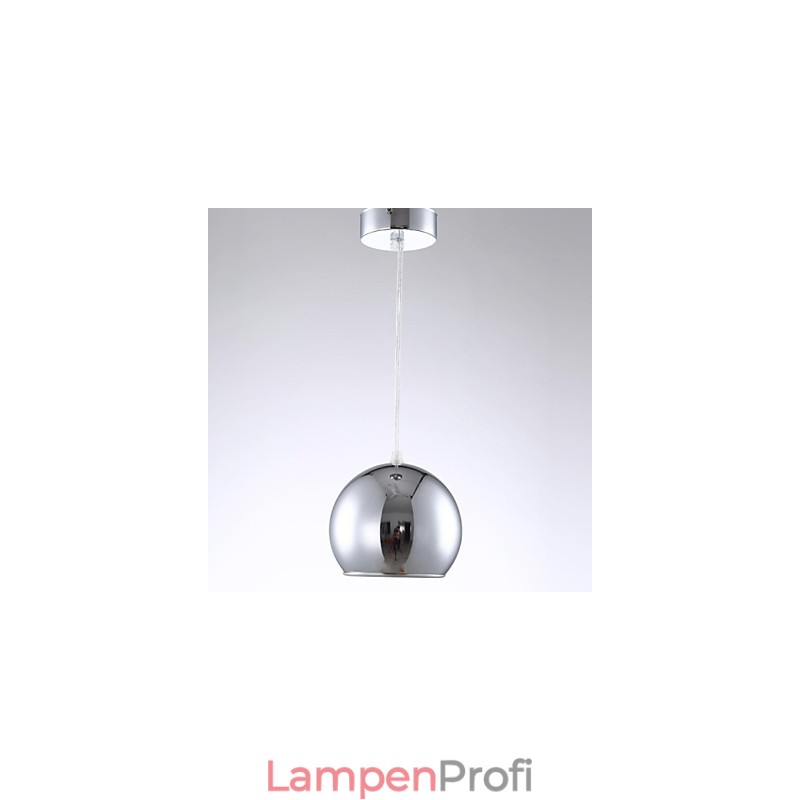 Moderne zeitgenössische Globus-Pendelleuchte aus galvanisiertem Metall