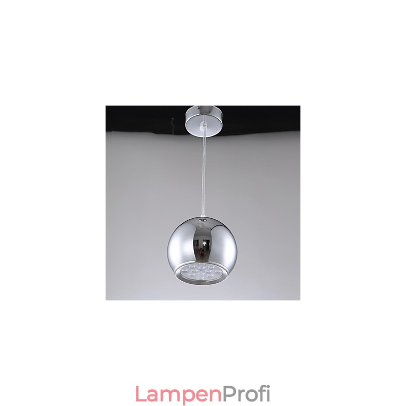 Moderne zeitgenössische Globus-Pendelleuchte aus galvanisiertem Metall