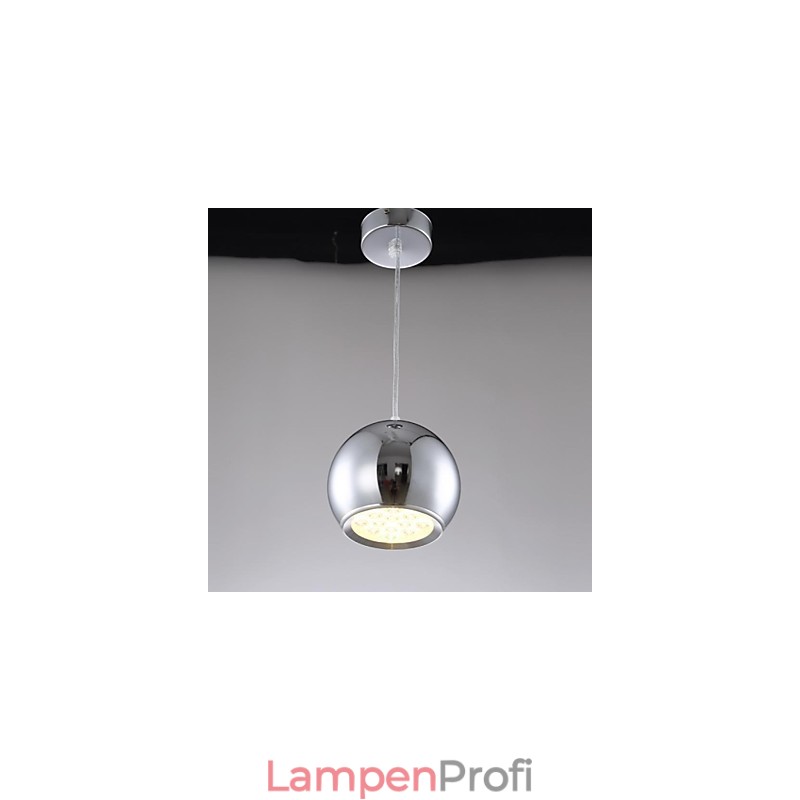 Moderne zeitgenössische Globus-Pendelleuchte aus galvanisiertem Metall