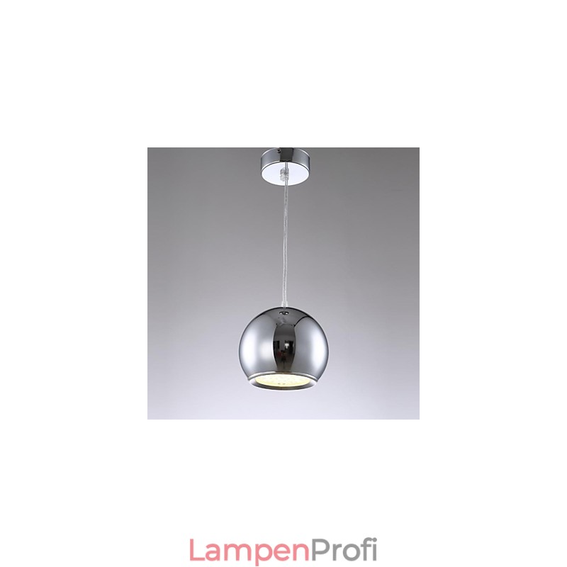 Moderne zeitgenössische Globus-Pendelleuchte aus galvanisiertem Metall