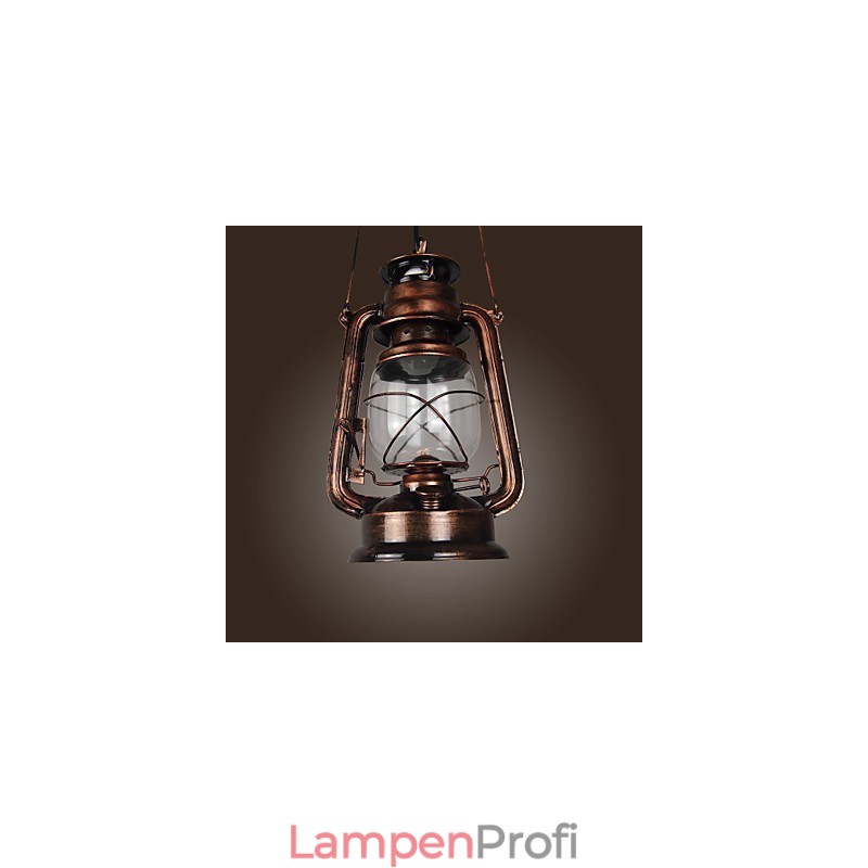 Country Lantern Mini-Pendelleuchte im Bronze-Stil