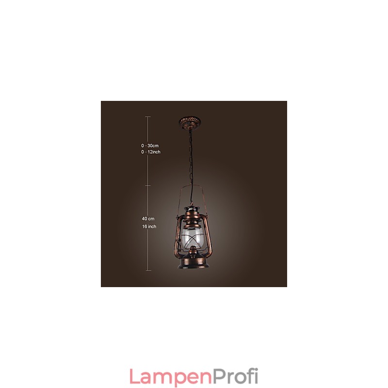 Country Lantern Mini-Pendelleuchte im Bronze-Stil