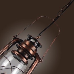 Country Lantern Mini-Pendelleuchte im Bronze-Stil