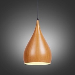 Retro Pendelleuchte Holzmaserung Metall Cafe Pendelleuchten