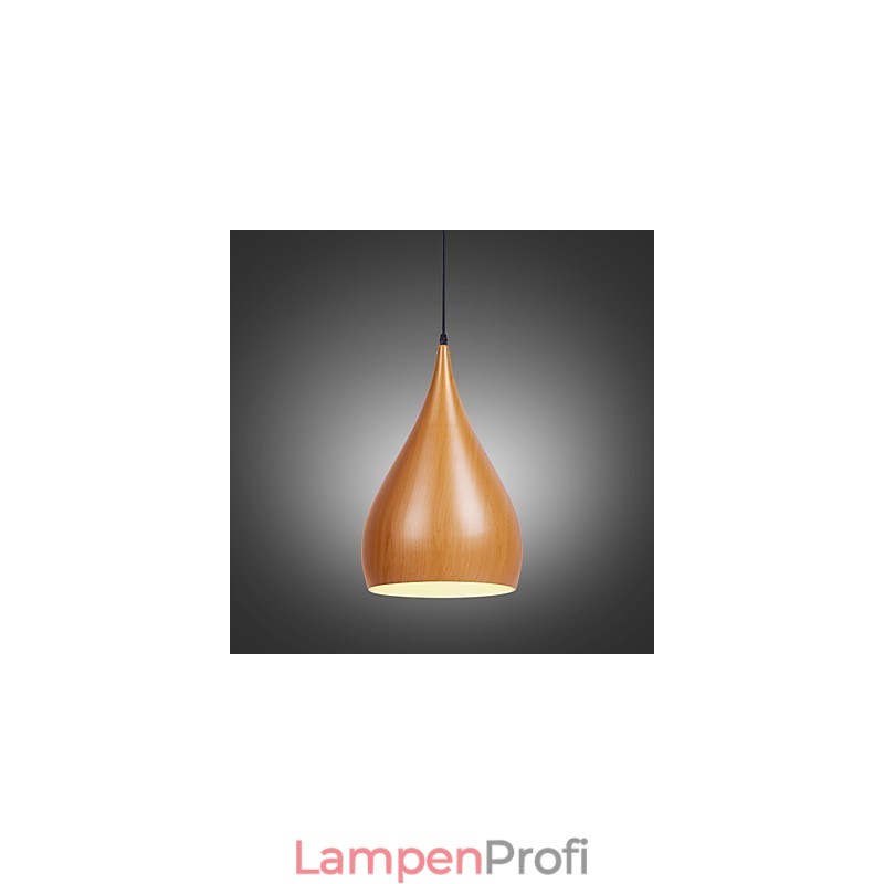 Retro Pendelleuchte Holzmaserung Metall Cafe Pendelleuchten