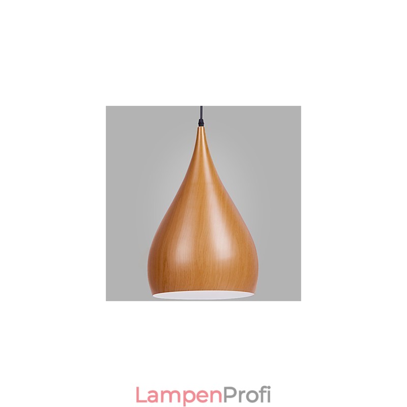 Retro Pendelleuchte Holzmaserung Metall Cafe Pendelleuchten