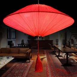 Lotusblatt Moderne Marine Tuch Kunst Droplight von roten Laternen Lampe Licht