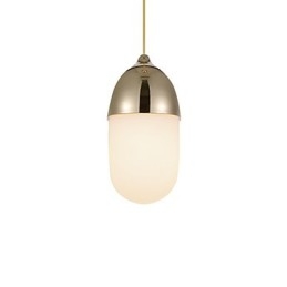 Mini Acorn Pendelleuchte 1 Licht Moderne Einfachheit Golden Chrome Holzfarbe Finish Kohlenstoffstahl & Glas Droplight