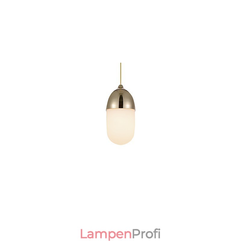 Mini Acorn Pendelleuchte 1 Licht Moderne Einfachheit Golden Chrome Holzfarbe Finish Kohlenstoffstahl & Glas Droplight