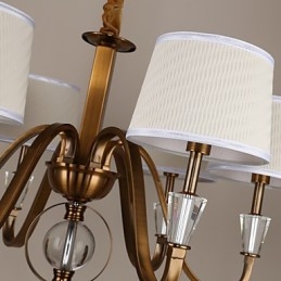 Rustikaler Kronleuchter im Vintage-Stil mit Kristallen im Mini-Stil, galvanisiertes Metall