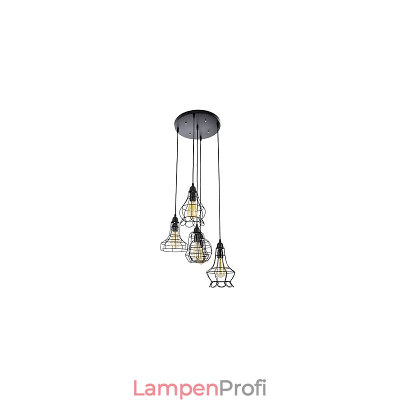 Kronleuchter aus bemaltem Metall im Landhausstil im Mini-Stil