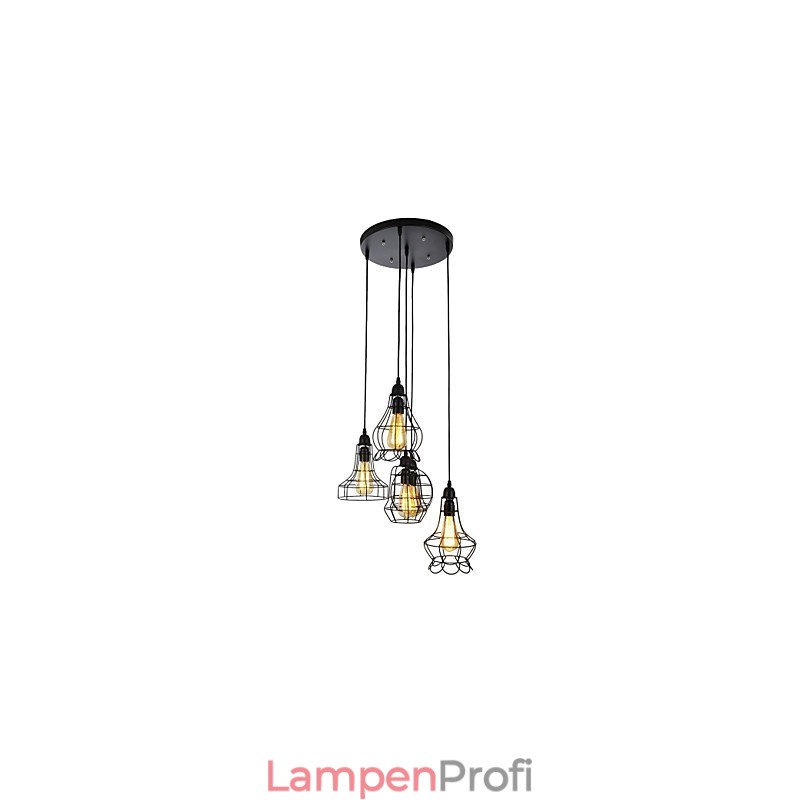Kronleuchter aus bemaltem Metall im Landhausstil im Mini-Stil