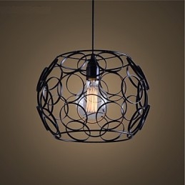 Kreative vertraglich nordische Schmiedeeisen Glas Single Head Droplight Lampe Licht