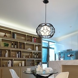 Kreative vertraglich nordische Schmiedeeisen Glas Single Head Droplight Lampe Licht