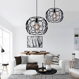 Kreative vertraglich nordische Schmiedeeisen Glas Single Head Droplight Lampe Licht