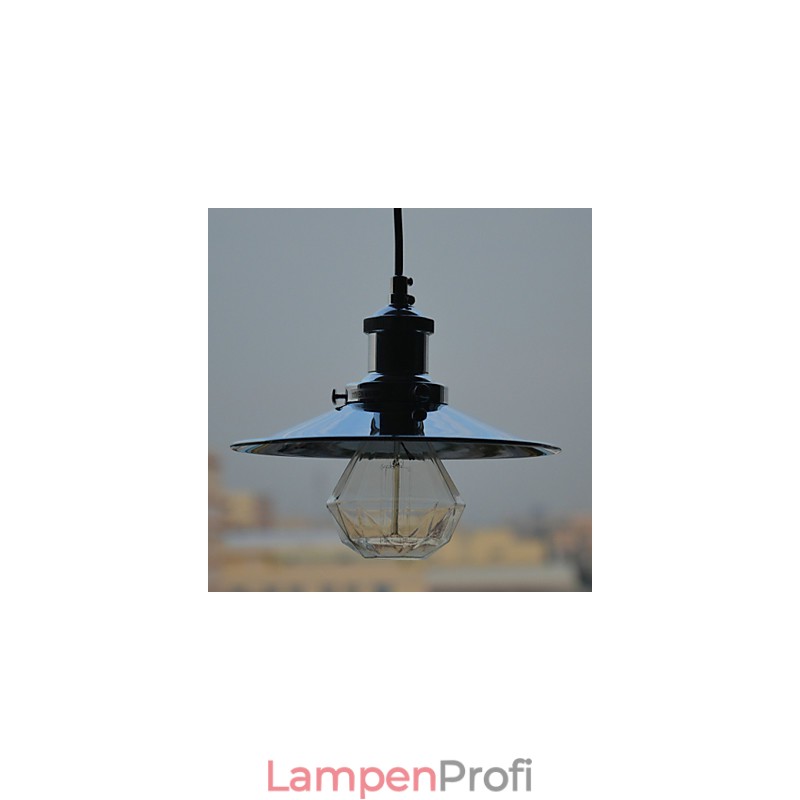 Hängelampe aus verchromtem Metall im Landhausstil