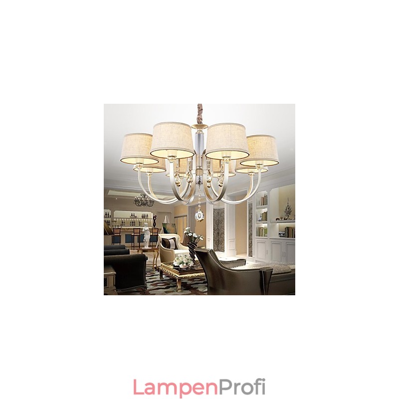 Country Crystal Silber Metall Kronleuchter