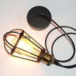 LOFT Lampe Vintage Pendelleuchte Edison Licht Schwarz Eisen Metallkäfig Lampenschirm Lagerhaus Stil Beleuchtung Leuchte