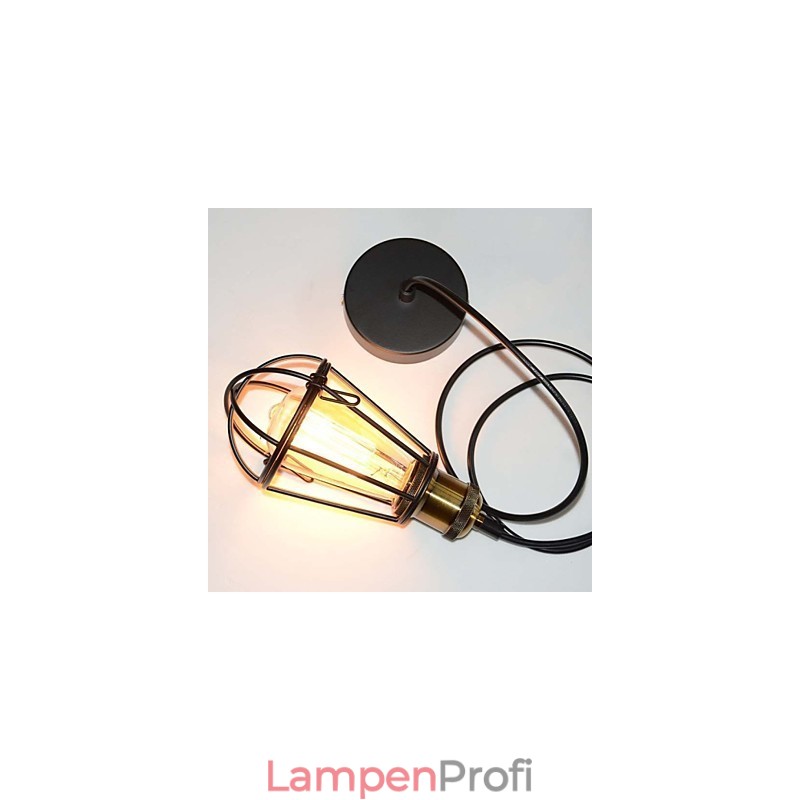 LOFT Lampe Vintage Pendelleuchte Edison Licht Schwarz Eisen Metallkäfig Lampenschirm Lagerhaus Stil Beleuchtung Leuchte