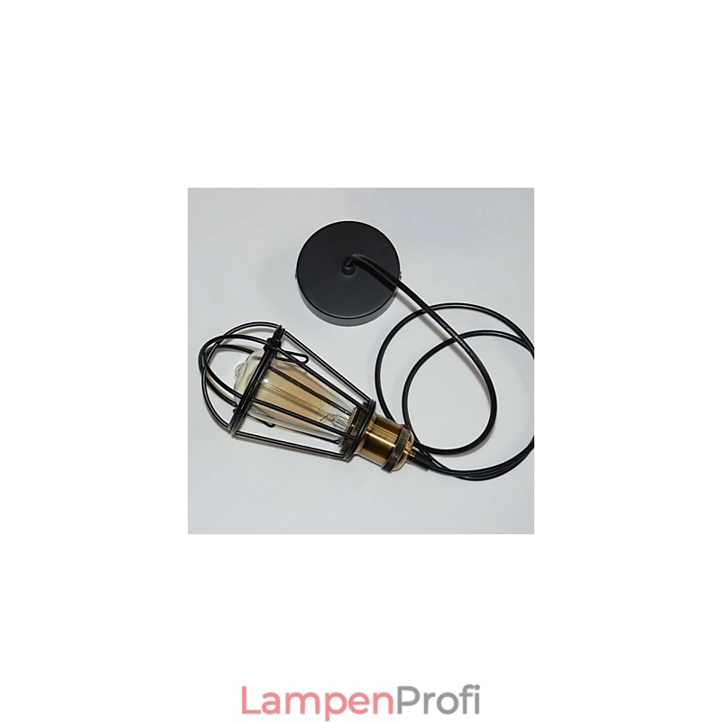 LOFT Lampe Vintage Pendelleuchte Edison Licht Schwarz Eisen Metallkäfig Lampenschirm Lagerhaus Stil Beleuchtung Leuchte