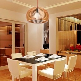 Design Style Circular Feature L Pendelleuchte 1 Licht Holz