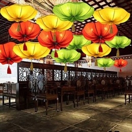 Tuch Kunst Romantische Nachahmung Der Klassischen Droplight Südostasien Lotus Laterne Lampe Licht