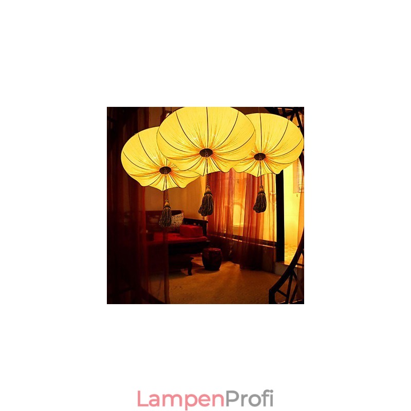 Kreative Runde Große Rote Laterne Lotusblatt Hochzeit Festival Tuch Kunst Kronleuchter Lampe Licht