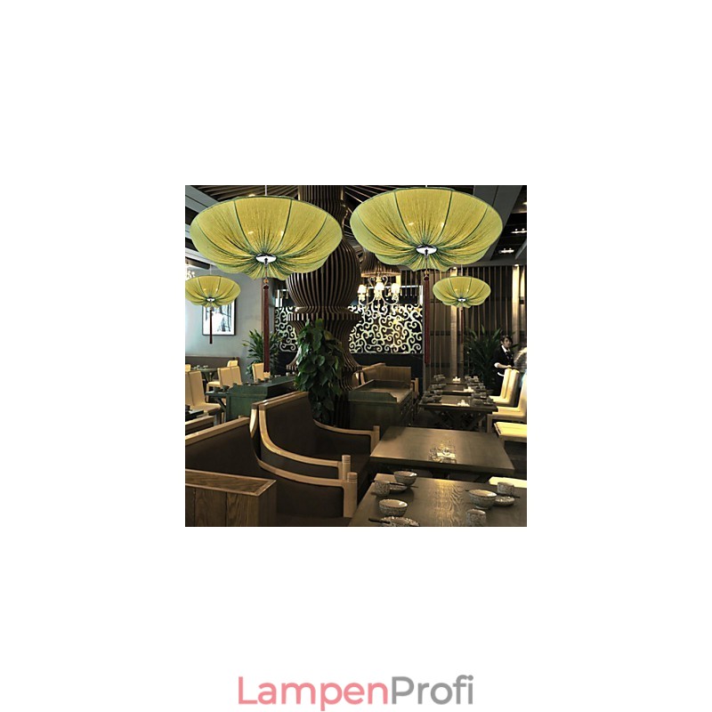 Kreative Runde Große Rote Laterne Lotusblatt Hochzeit Festival Tuch Kunst Kronleuchter Lampe Licht