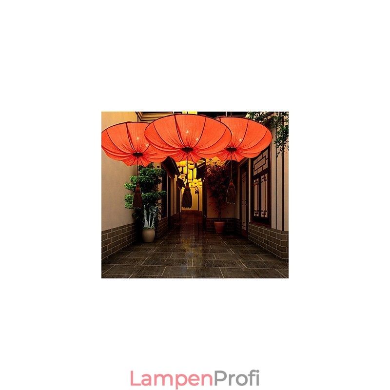 Kreative Runde Große Rote Laterne Lotusblatt Hochzeit Festival Tuch Kunst Kronleuchter Lampe Licht
