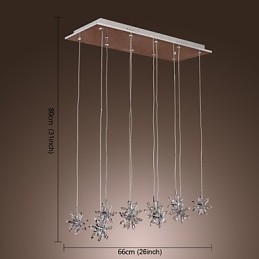 Moderne zeitgenössische Kristall Chrom Metall Pendelleuchte