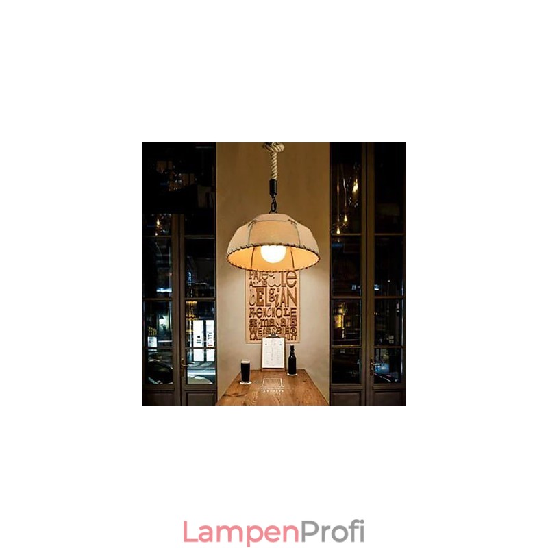 Ein kurzer halbkreisförmiger Kronleuchter aus Hanfseil von Vogue Lights