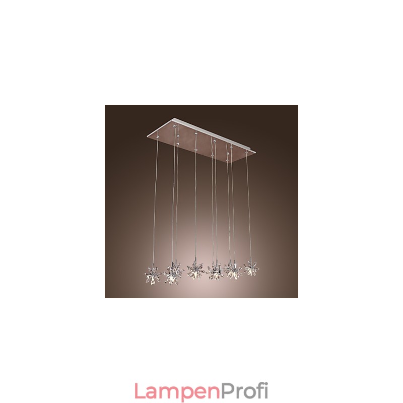 Moderne zeitgenössische Kristall Chrom Metall Pendelleuchte