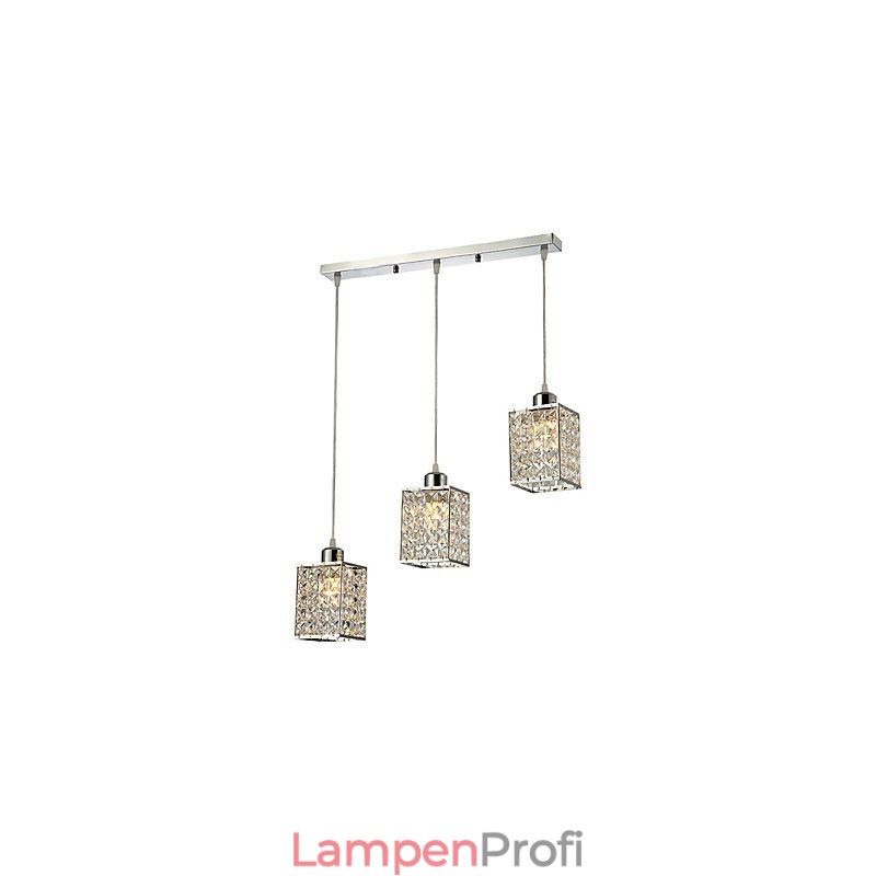 Moderne zeitgenössische Insel Kristall galvanisierte Pendelleuchte