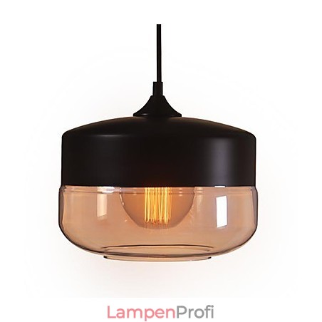 WestMenLights Vintage Modern Lack Glas Deckenlampe Pendelleuchte Schwarz 250mm Durchmesser