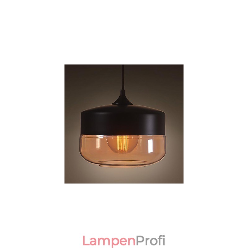 WestMenLights Vintage Modern Lack Glas Deckenlampe Pendelleuchte Schwarz 250mm Durchmesser