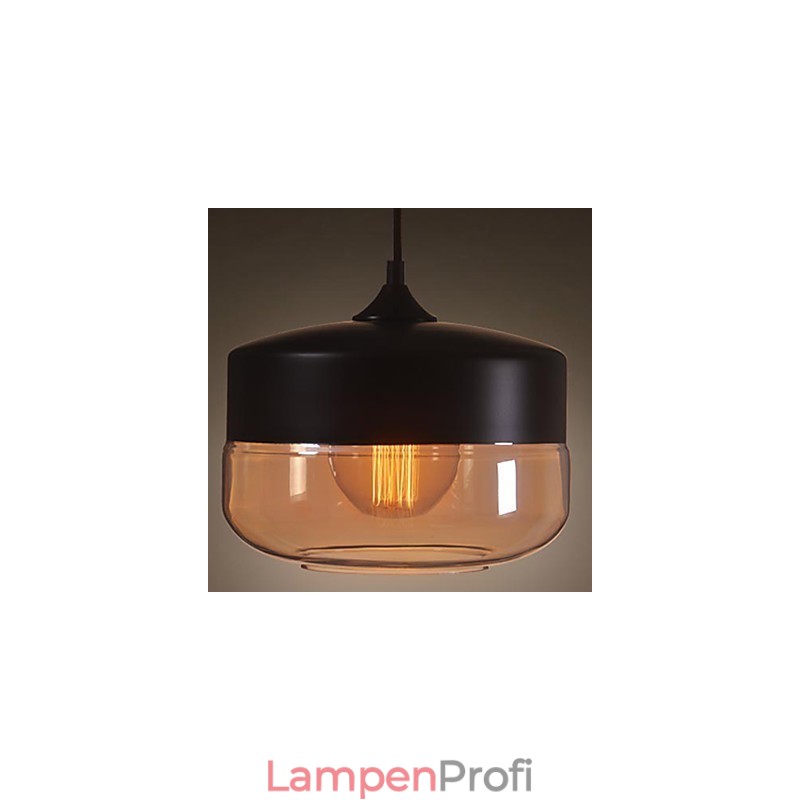 WestMenLights Vintage Modern Lack Glas Deckenlampe Pendelleuchte Schwarz 250mm Durchmesser