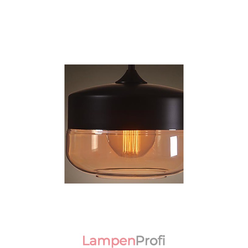 WestMenLights Vintage Modern Lack Glas Deckenlampe Pendelleuchte Schwarz 250mm Durchmesser