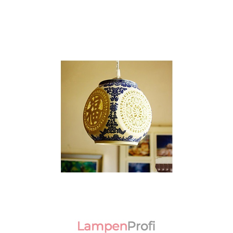 Retro Keramik lampe lampe Treppe Blau Single Head Kronleuchter Kreative