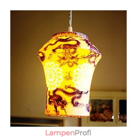 Retro Keramik lampe lampe Treppe Blau Single Head Kronleuchter Kreative