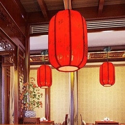 Archaize Schaffell Rote Laternen Veranda Droplight Lampe Licht