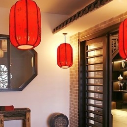 Archaize Schaffell Rote Laternen Veranda Droplight Lampe Licht