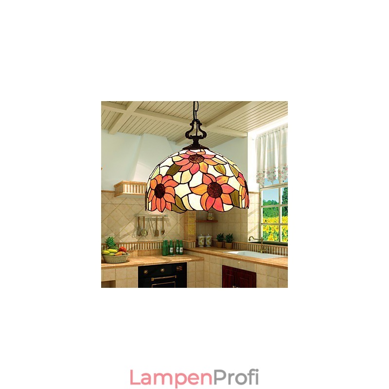 Europäischer ländlicher kreativer Kunst-Buntglas-Kronleuchter, der alte Wege wiederherstellt, Lampenlicht