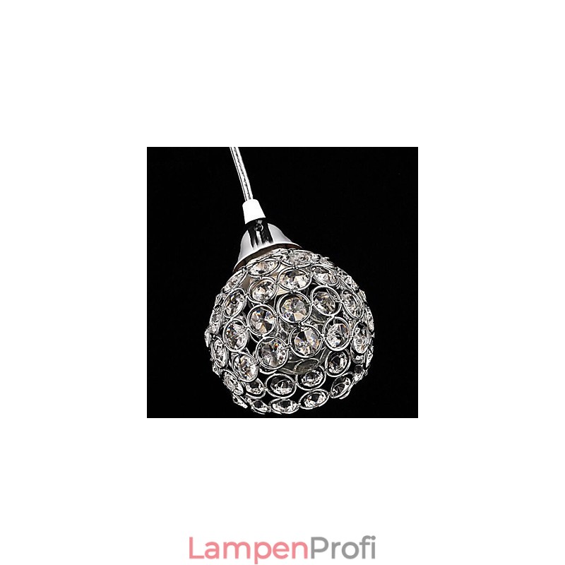 Moderne zeitgenössische Pendelleuchte aus galvanisiertem Metall mit Kristallen